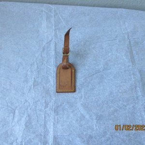 Louis Vuitton Brown Leather Name Tag 2.5"L x 1.5"W x 1"H
